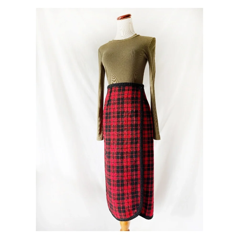 Reversible Wool Blanket Wrap Skirt XS - Picture 1 of 9